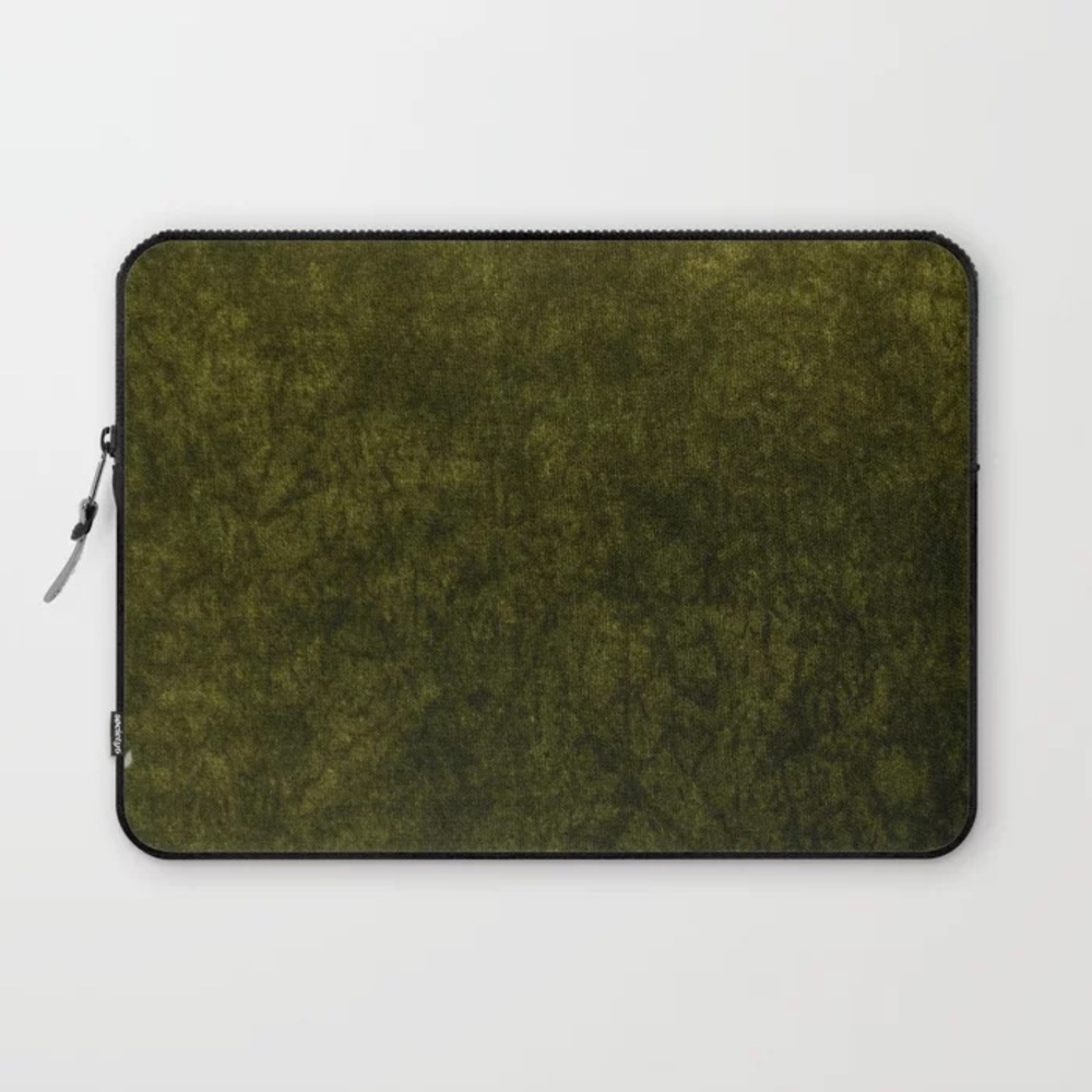 Olive green velvet Laptop Sleeve